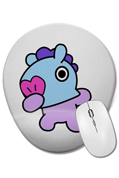 BASKI DÜNYASI Mang Bts 03 Mouse Pad oval cu suport pentru încheietura mâinii