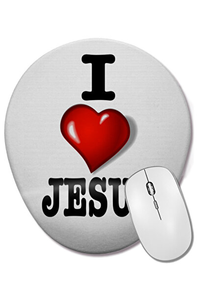 BASKI DÜNYASI Ο Ιησούς μου αρέσει, οβάλ ποντικοπάτη με υποστήριξη καρπού