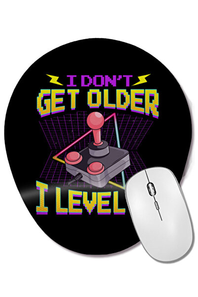 BASKI DÜNYASI Funny Gaming I Don't Get Older I Level Up Birthday Mouse Pad oval cu suport pentru încheietura mâinii