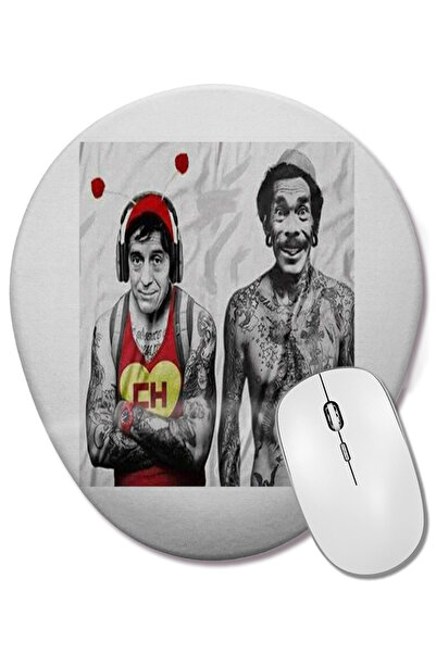 BASKI DÜNYASI Seu Madruga și o mouse pad ovală cu suport pentru încheietura mâinii Chaves