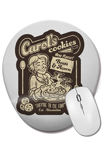 BASKI DÜNYASI Mouse Pad oval Carol's Cookies cu suport pentru încheietura mâinii