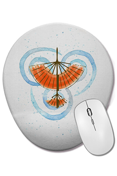 BASKI DÜNYASI Mouse Pad oval Planador Aereo cu suport pentru încheietura mâinii