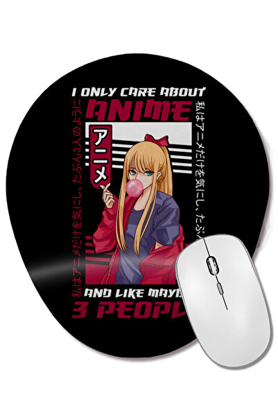 BASKI DÜNYASI Îmi place jocurile video anime și poate chiar 3 persoane sunt fanii de jocuri, mouse pad oval cu suport pentru încheietura mâinii