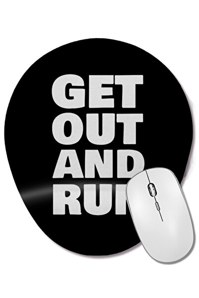 BASKI DÜNYASI Get Out And Run Mouse Pad oval cu suport pentru încheietura mâinii