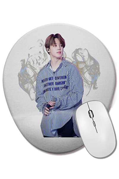 BASKI DÜNYASI Mouse Pad oval Bts Jimin 01 cu suport pentru încheietura mâinii