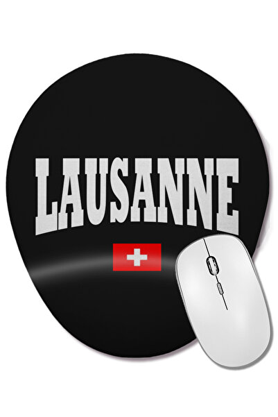 BASKI DÜNYASI Mouse Pad oval Lausanne cu suport pentru încheietura mâinii și ...