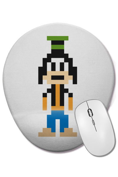 BASKI DÜNYASI Mouse Pad oval cu suport pentru încheietura mâinii Goofy Pixel Character