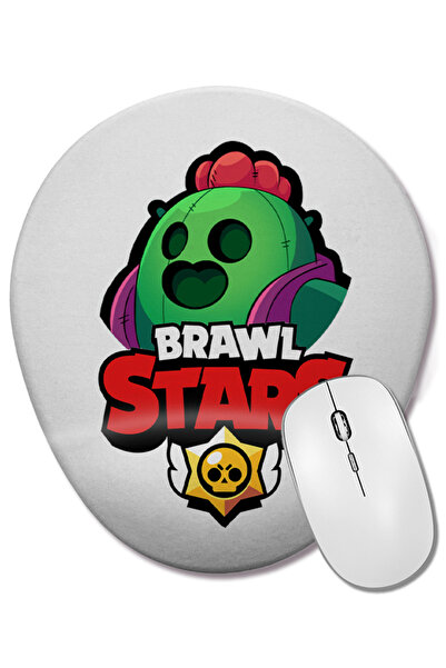 BASKI DÜNYASI Mouse Pad oval Brawl Stars Spike cu suport pentru încheietura mâinii