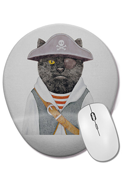 BASKI DÜNYASI Mouse Pad oval Pirate pisică Cats cu suport pentru încheietura ...