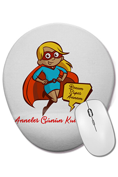 BASKI DÜNYASI Cadou pentru Ziua Mamei 024 Mouse Pad oval cu suport pentru înc...