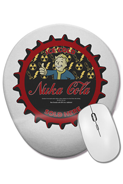 BASKI DÜNYASI Mouse Pad oval cu suport pentru încheietura mâinii Nuka Cola Bottle