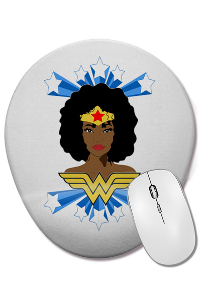 BASKI DÜNYASI Mouse Pad oval Wonder Woman Georgia cu suport pentru încheietur...