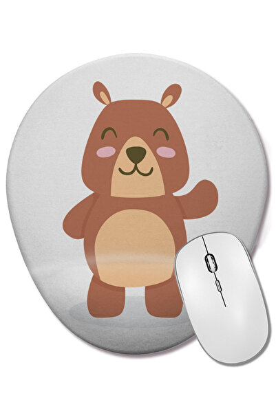BASKI DÜNYASI Baby Animal - Mouse Pad oval cu suport pentru încheietura mâini...