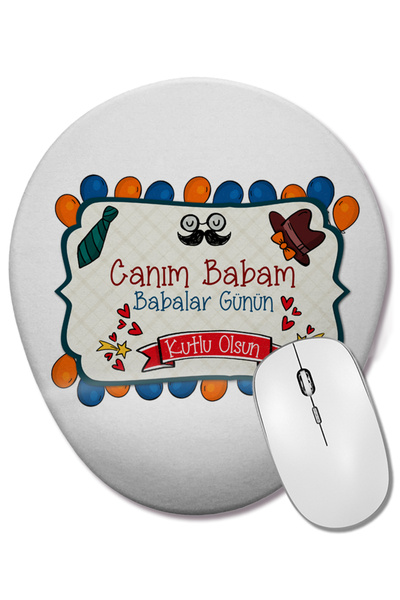 BASKI DÜNYASI Cadou pentru Ziua Tatălui 023 Mouse Pad oval cu suport pentru î...