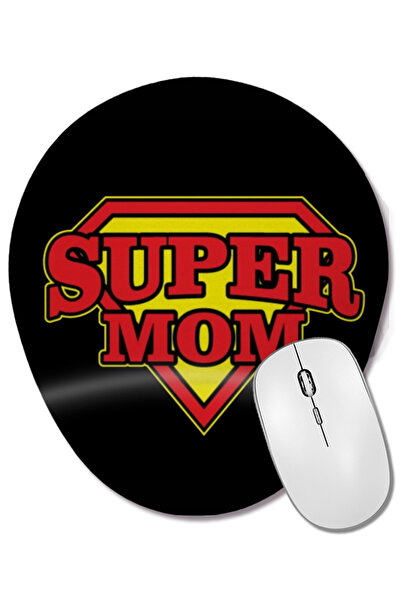 BASKI DÜNYASI Mouse Pad oval Supermom Süperanne 09 cu suport pentru încheietu...