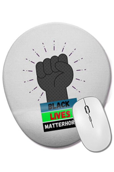BASKI DÜNYASI Mouse Pad oval Black Lives Matterhorn cu suport pentru încheiet...