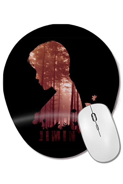 BASKI DÜNYASI Mouse Pad oval Bts Jimin 01 cu suport pentru încheietura mâinii