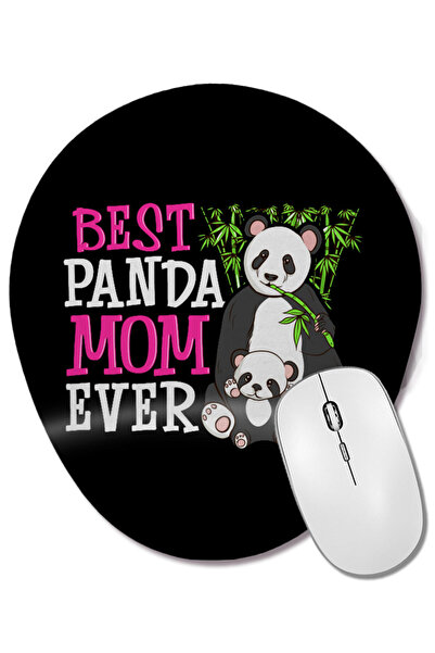 BASKI DÜNYASI Cute Best Panda Mom Ever Adorable Panda Family Mouse Pad oval c...