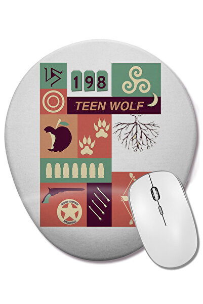 BASKI DÜNYASI Mouse Pad oval cu pictogramă Teen Wolf cu suport pentru încheietura mâinii