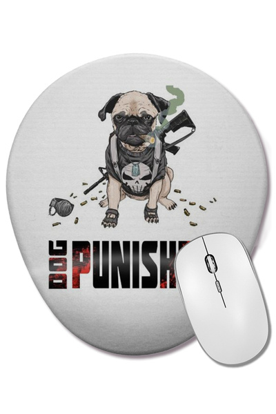 BASKI DÜNYASI Mouse Pad oval Dog Punisher cu suport pentru încheietura mâinii
