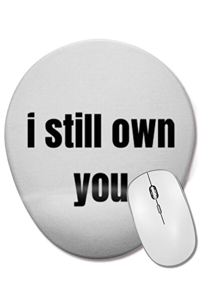 BASKI DÜNYASI Mouse Pad oval cu suport pentru încheietura mâinii i Love Bush