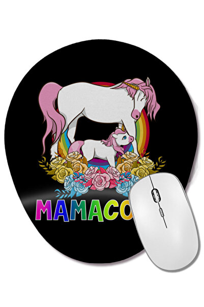 BASKI DÜNYASI Mouse Pad oval cu suport pentru încheietura mâinii, cu unicorn ...