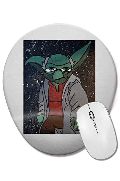 BASKI DÜNYASI Mouse Pad oval Star Wars Yoda cu suport pentru încheietura mâinii