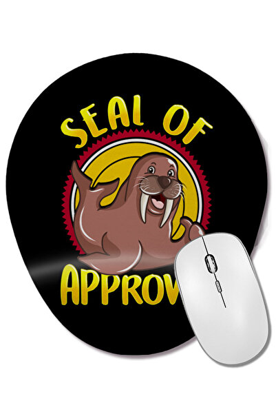 BASKI DÜNYASI Funny Seal Of Approval Cute Seal Pun Mouse Pad oval cu suport pentru încheietura mâinii