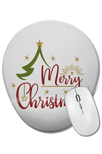 BASKI DÜNYASI Anul Nou Concept de Crăciun Fericit 011 Mouse Pad oval cu supor...