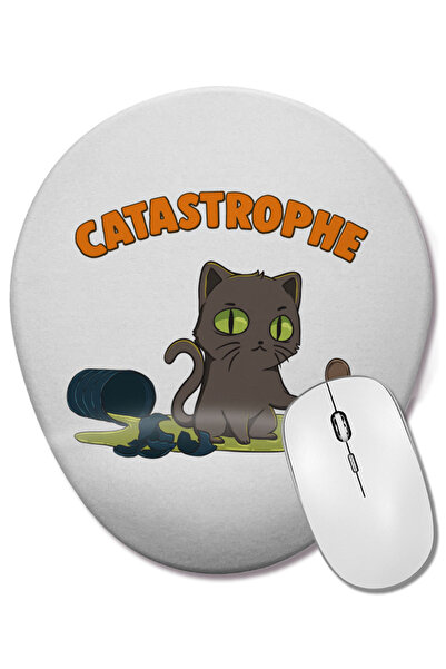 BASKI DÜNYASI Mousepad oval cu suport pentru încheietura mâinii, cu un pisicu...