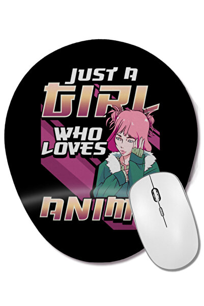 BASKI DÜNYASI Doar o fată care iubește anime Kawaii Manga Girl Mouse Pad oval...