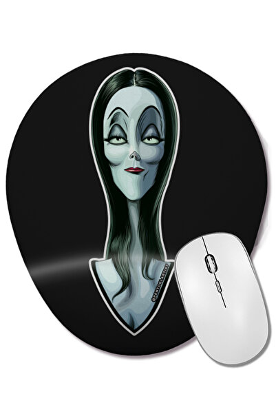 BASKI DÜNYASI Morticia The Ultimate Goth Wife Mouse Pad oval cu suport pentru...