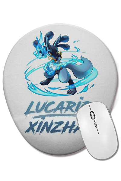 BASKI DÜNYASI Pokemon Go Pikachu Lucario Mouse Pad oval cu suport pentru înch...