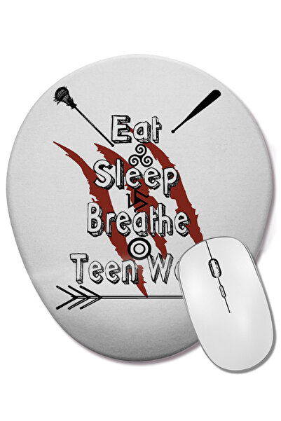 BASKI DÜNYASI Mouse Pad oval cu suport pentru încheietura mâinii Teen Wolf Ea...