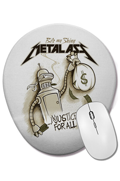 BASKI DÜNYASI Mouse Pad oval cu suport pentru încheietura mâinii din metal