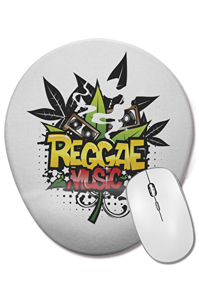 BASKI DÜNYASI Οβάλ ποντίκι ποντικοποιήσεων με στήριγμα καρπού με θέμα τη μουσ...