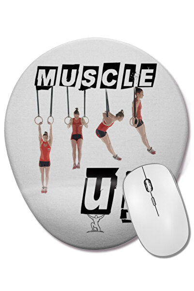 BASKI DÜNYASI Mouse Pad oval cu suport pentru încheietura mâinii Muscle Up