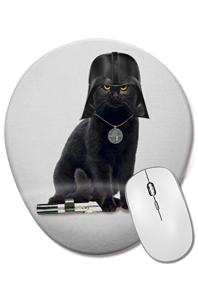 BASKI DÜNYASI pisică Star Wars Cat Vader Mouse Pad oval cu suport pentru înch...