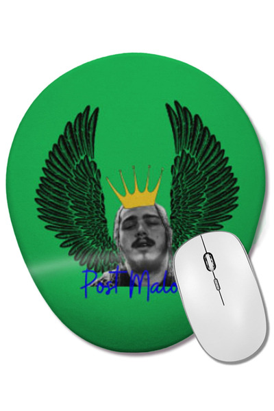 BASKI DÜNYASI Mouse Pad oval în stil Post Malone cu suport pentru încheietura mâinii