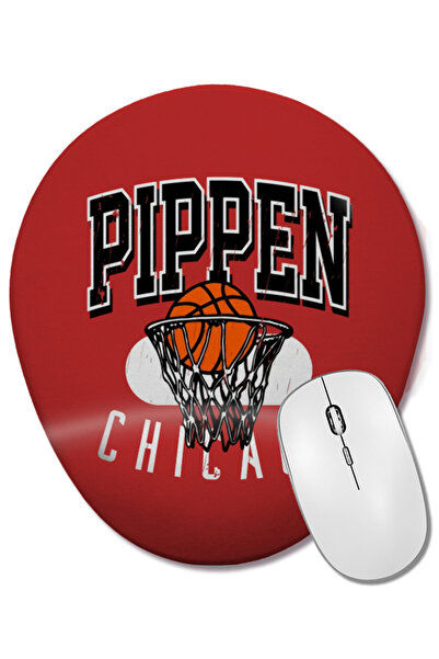 BASKI DÜNYASI Mouse Pad oval vintage din anii 90, Chicago Bulls Pippen, cu su...