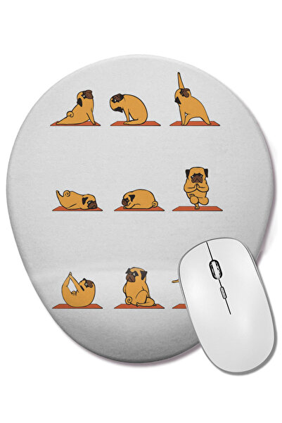 BASKI DÜNYASI Οβάλ ποντίκι με υποστήριξη καρπού Pug Yoga