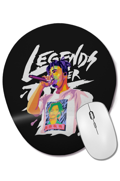 BASKI DÜNYASI Legends Never Die Juice Wrld 999 Mouse Pad oval cu suport pentr...