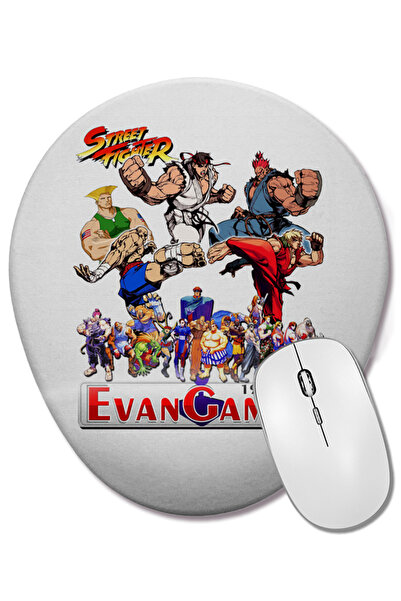 BASKI DÜNYASI Street Fighter Evan Games 1988 Οβάλ ποντίκι με υποστήριξη καρπού