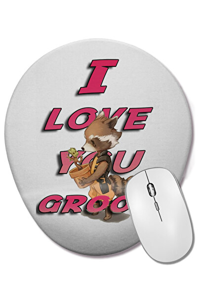 BASKI DÜNYASI Σ'αγαπώ Groot Οβάλ ποντίκι με υποστήριξη καρπού