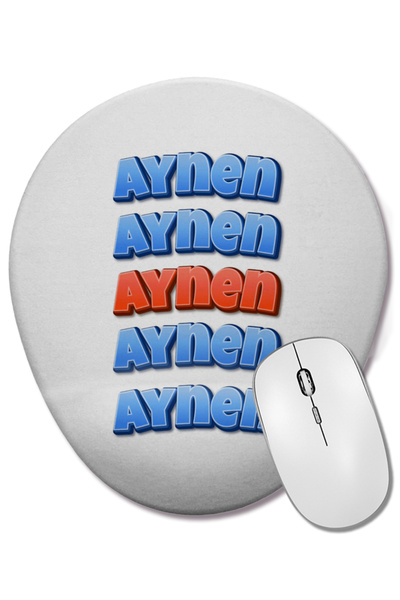 BASKI DÜNYASI Aynen Aynen Aynen Mouse Pad oval amuzant cu suport pentru încheietura mâinii