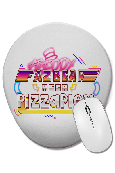 BASKI DÜNYASI Freddy Fazbear's Mega Pizzaplex Five Nights At Freddys 01 Mouse Pad oval cu suport pentru încheietura