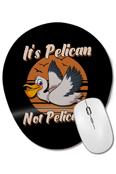 BASKI DÜNYASI Drăguț și amuzant Este un pelican, nu un pelican-nu este un cuvânt dublu, mouse pad oval cu suport pentru încheietura mâinii