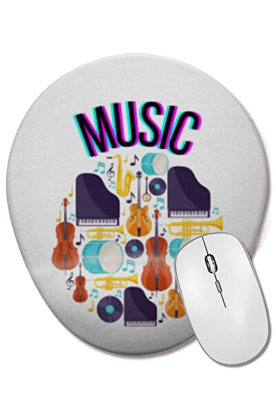 BASKI DÜNYASI Οβάλ ποντίκι με υποστήριξη καρπού για μουσική