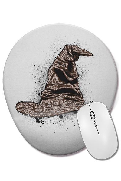 BASKI DÜNYASI Harry Potter the Word Sorting Hat Oval Mouse Pad with Wrist Support