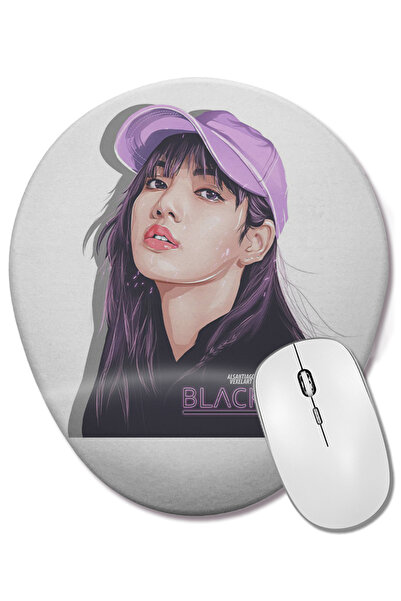 BASKI DÜNYASI Blackpink Lisa 05 Mouse Pad oval cu suport pentru încheietura m...